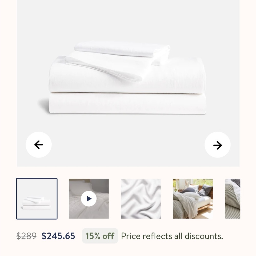 Brooklinen full size linen sheet set in white includes two standard pillow cases